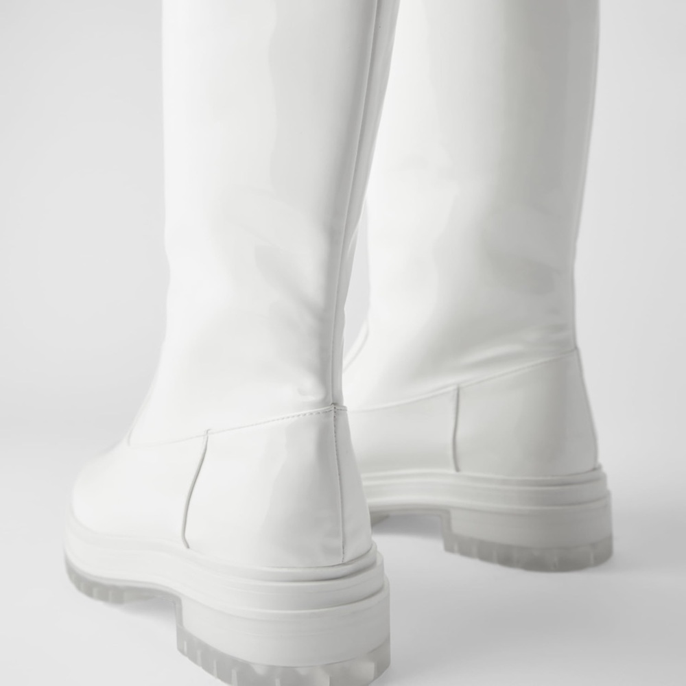 Zara white rain boots with transparent lug soles - Picture 4 of 5